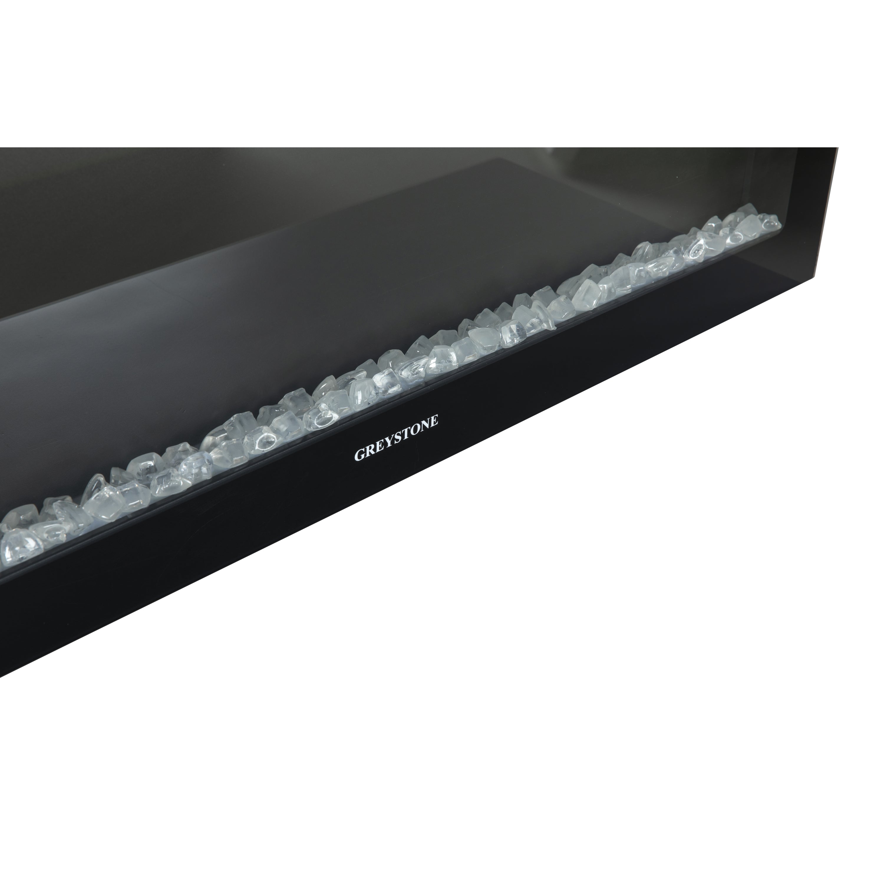 Greystone Black Fireplace with Crystal Log Set