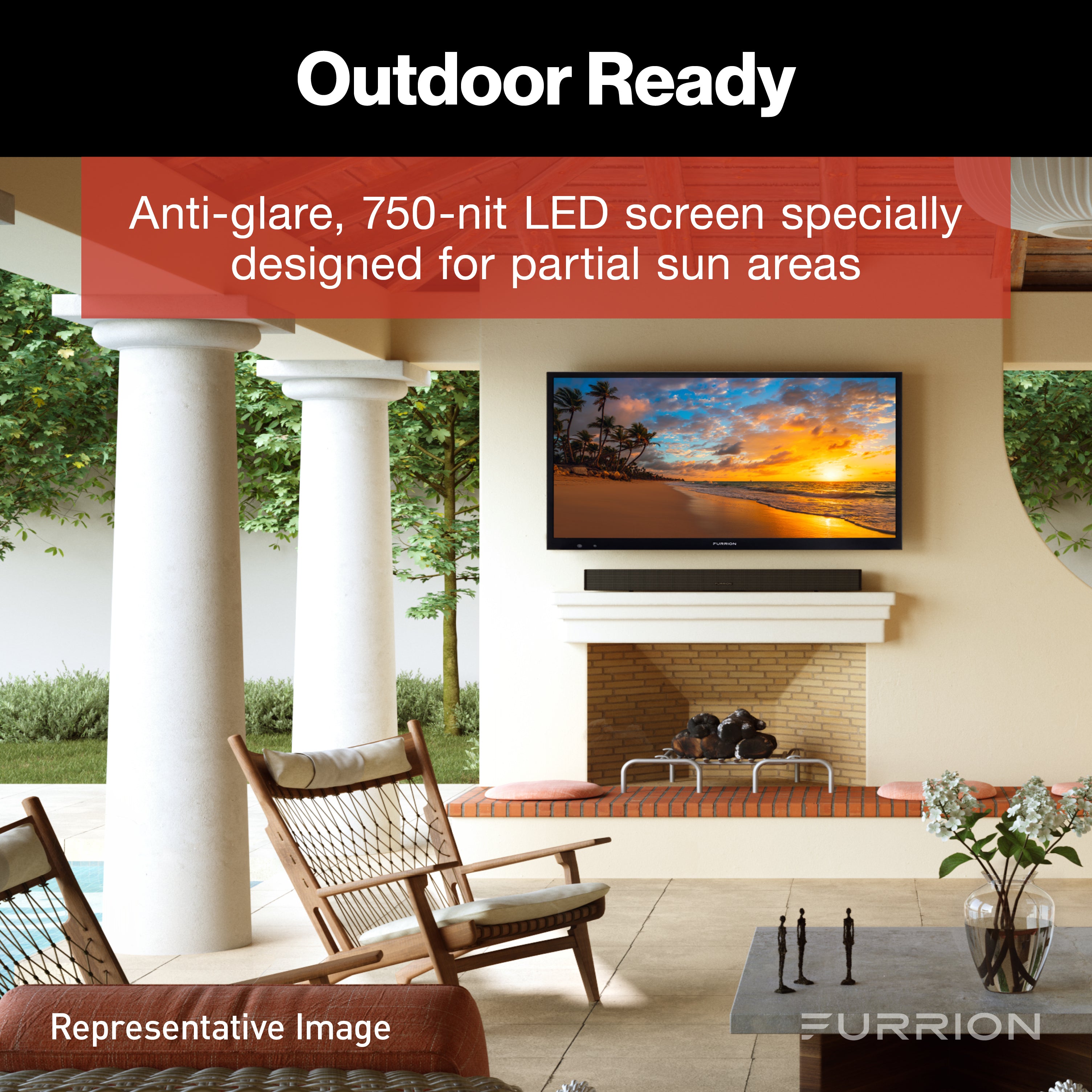 Furrion Aurora® Partial-Sun 4K LED Outdoor Smart TV