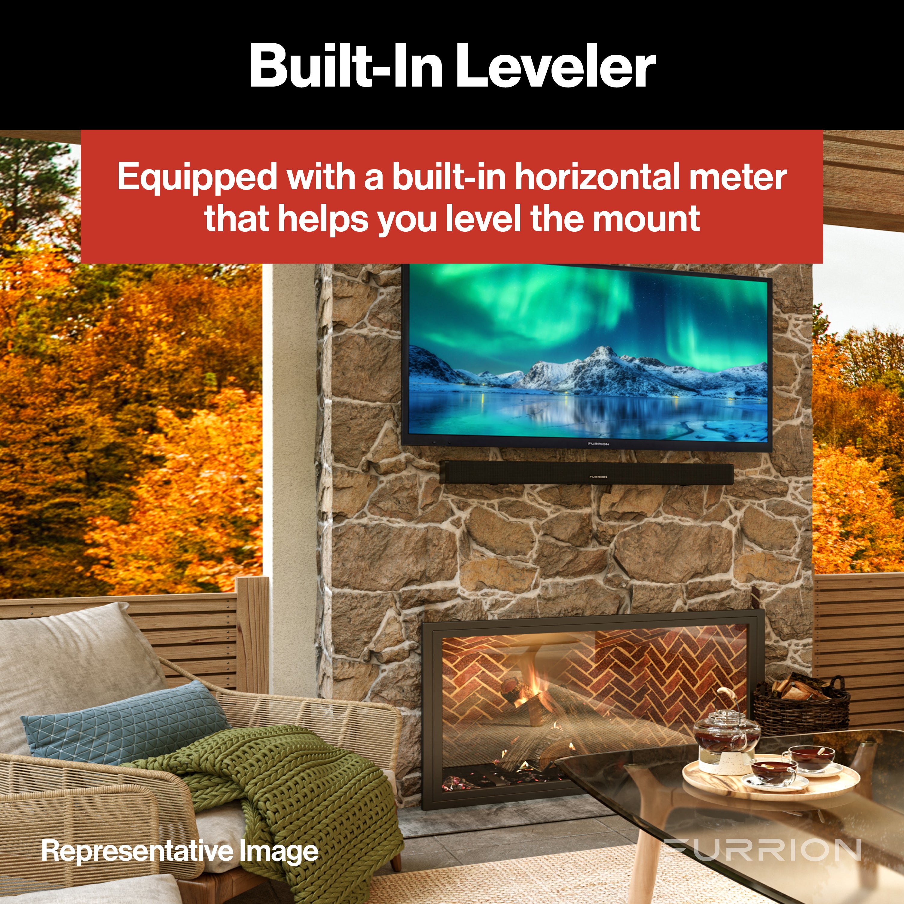 Furrion Aurora® Universal Outdoor TV Fixed Tilt Mount - For 43-65” TVs #F2AA002ABBK