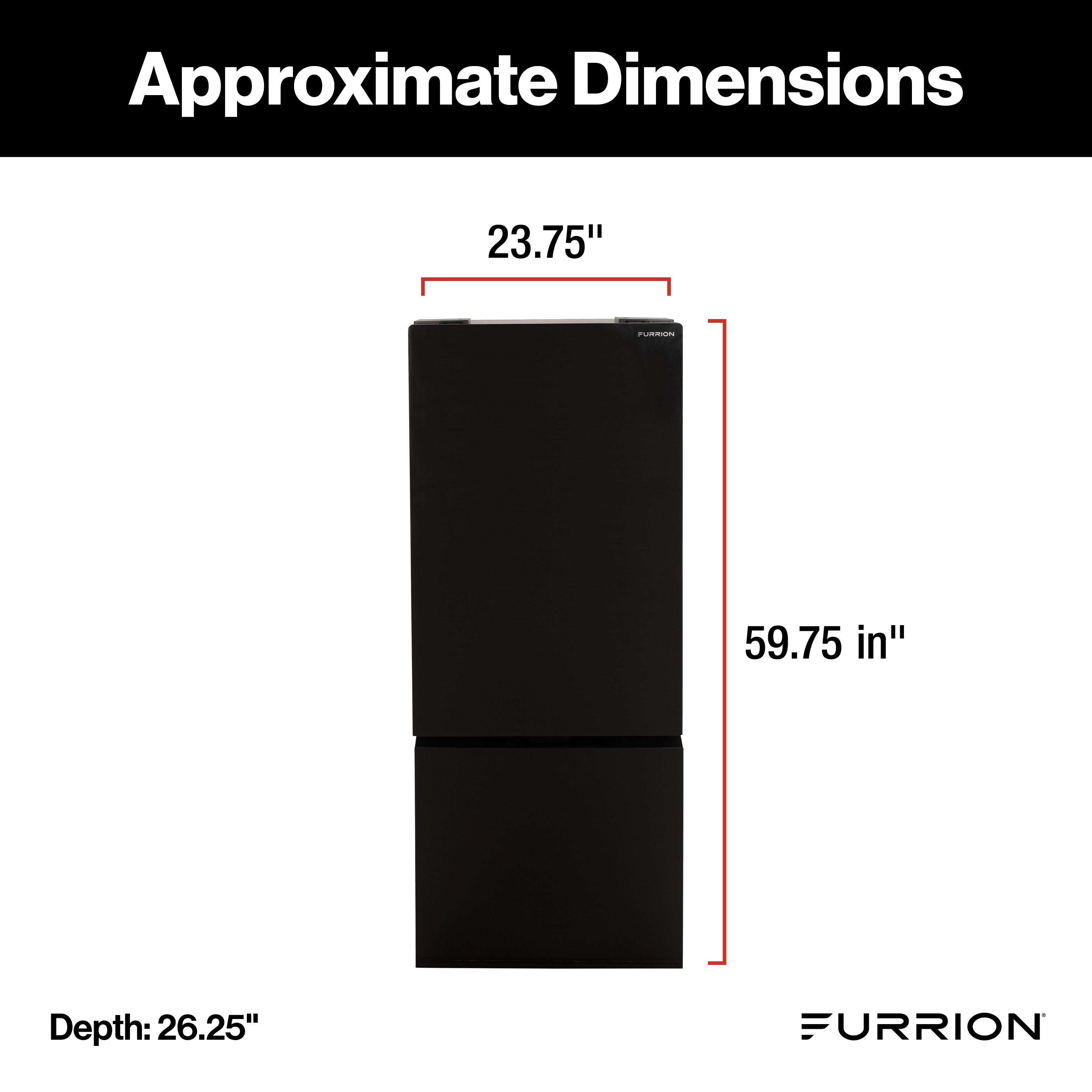Furrion RV Refrigerator - 12V, 10.7 cu. ft., Dual Swing Doors, Bottom Door Freezer