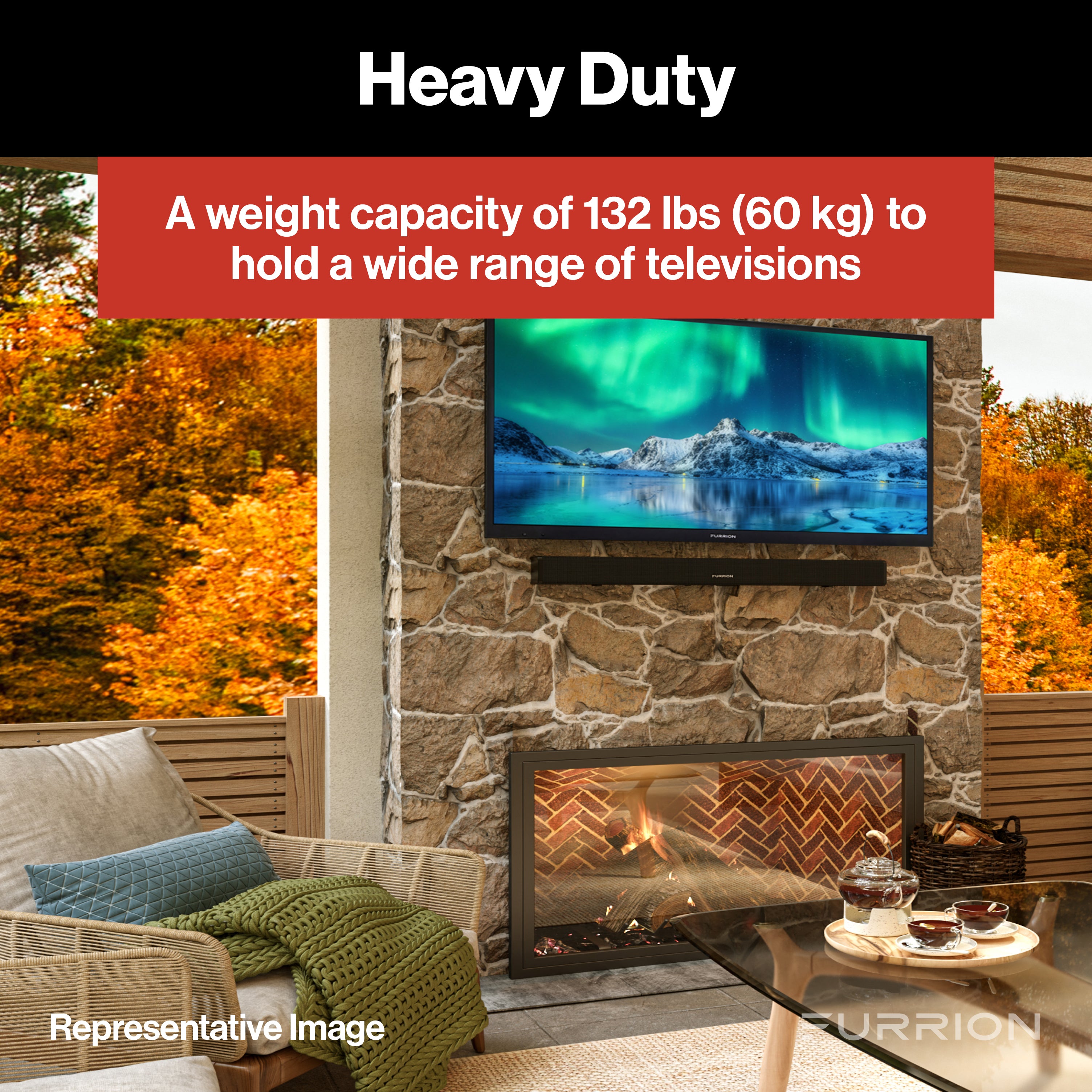 Furrion Aurora Universal Full-Motion Outdoor TV Wall Mount #F2AA001ABBK