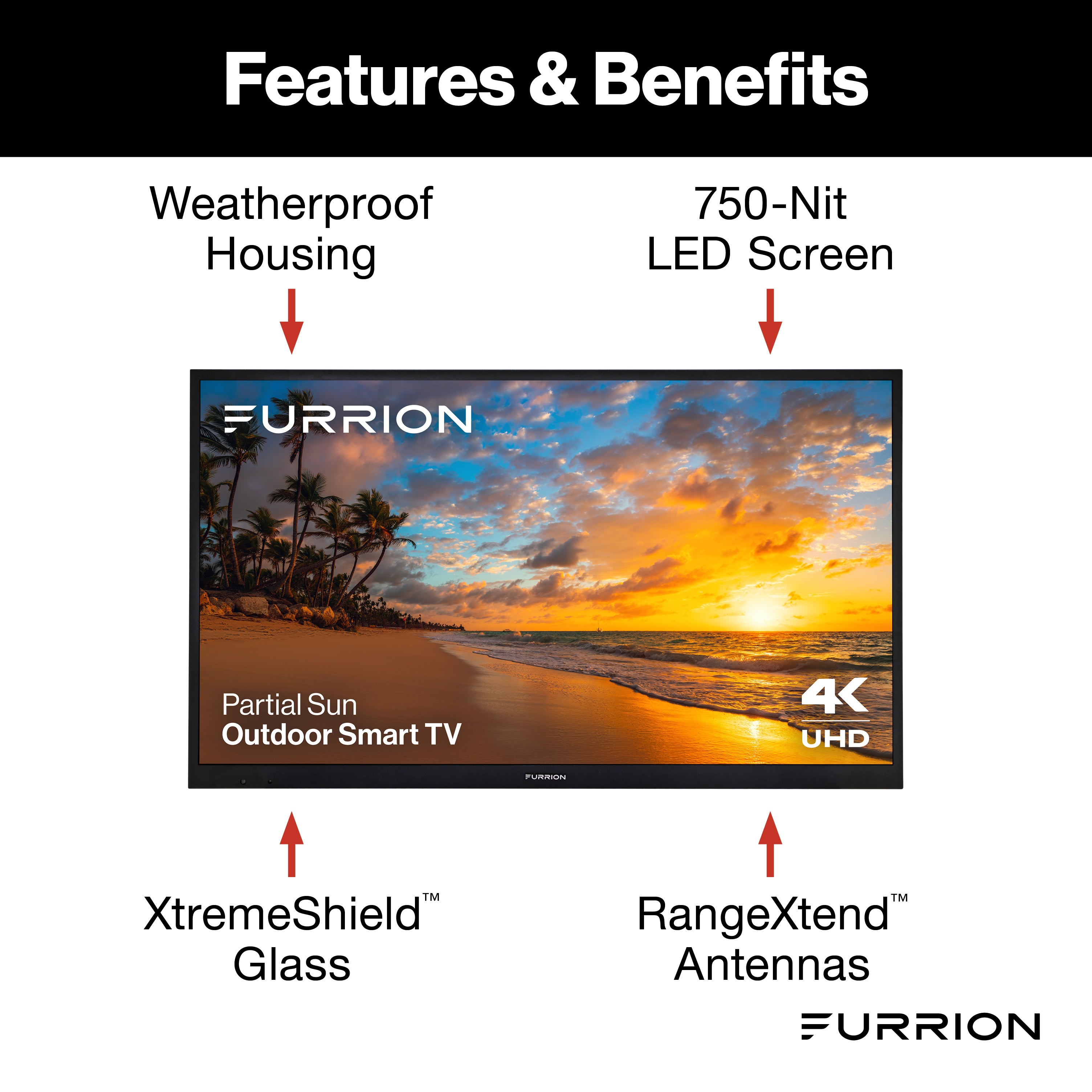 Furrion Aurora® Partial-Sun 4K LED Outdoor Smart TV