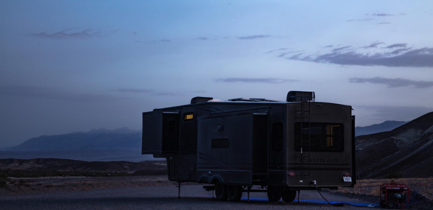 Desert RV at Night