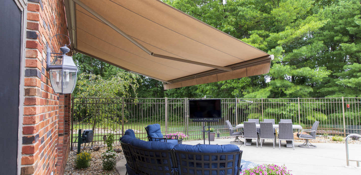 Retractable Home Awning Backyard Area