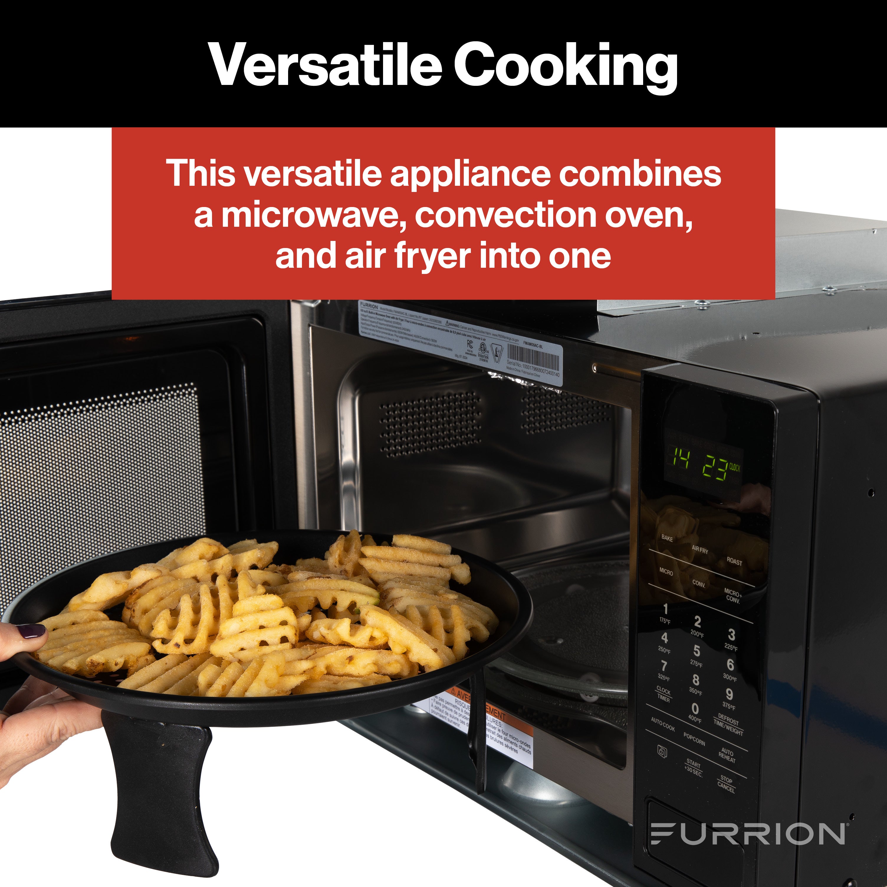 Furrion 0.9 cu. ft. Built-In Convection Microwave Oven with Air Fryer #FMAM09AC-BL