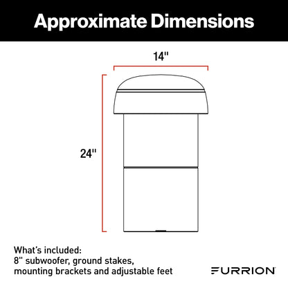 Furrion Aurora® 8" Multi-Mount DVC Subwoofer - Terrace Series