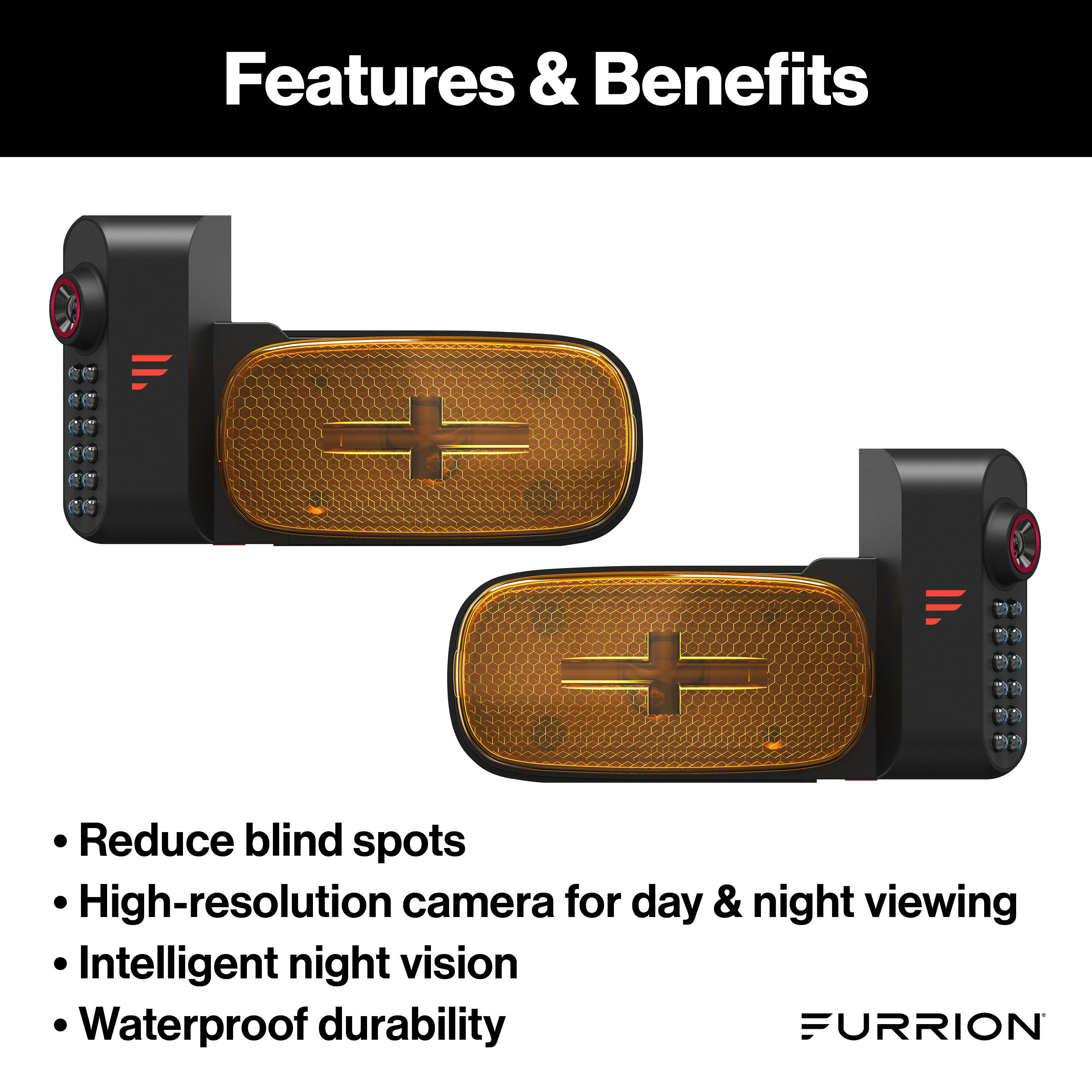 Furrion Vision S®+ RV Observation System - Left & Right Side Cameras with LED Marker Lights #FCEFDTASH