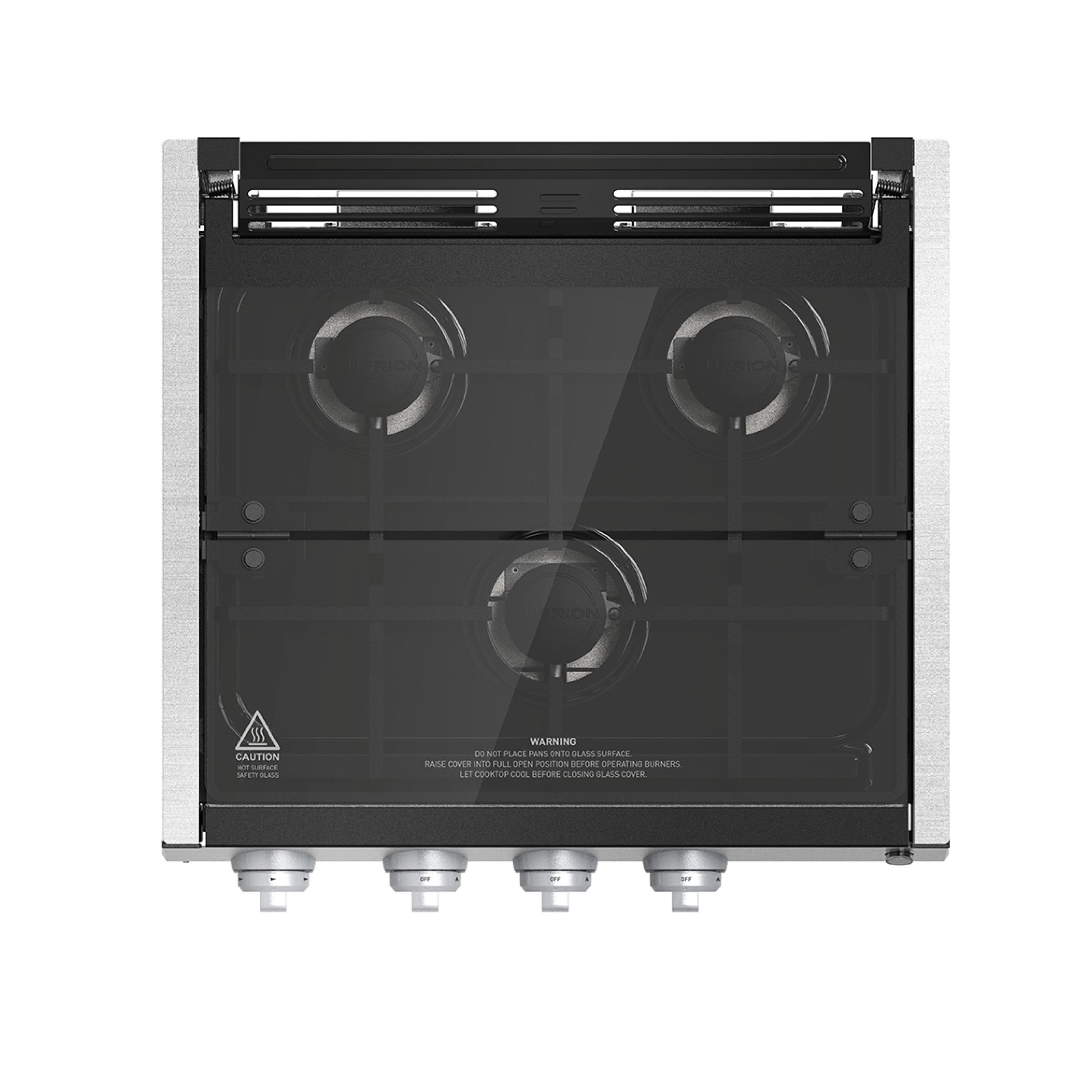 Furrion 3-Burner Gas RV Cooktop with Glass Cover - 20"