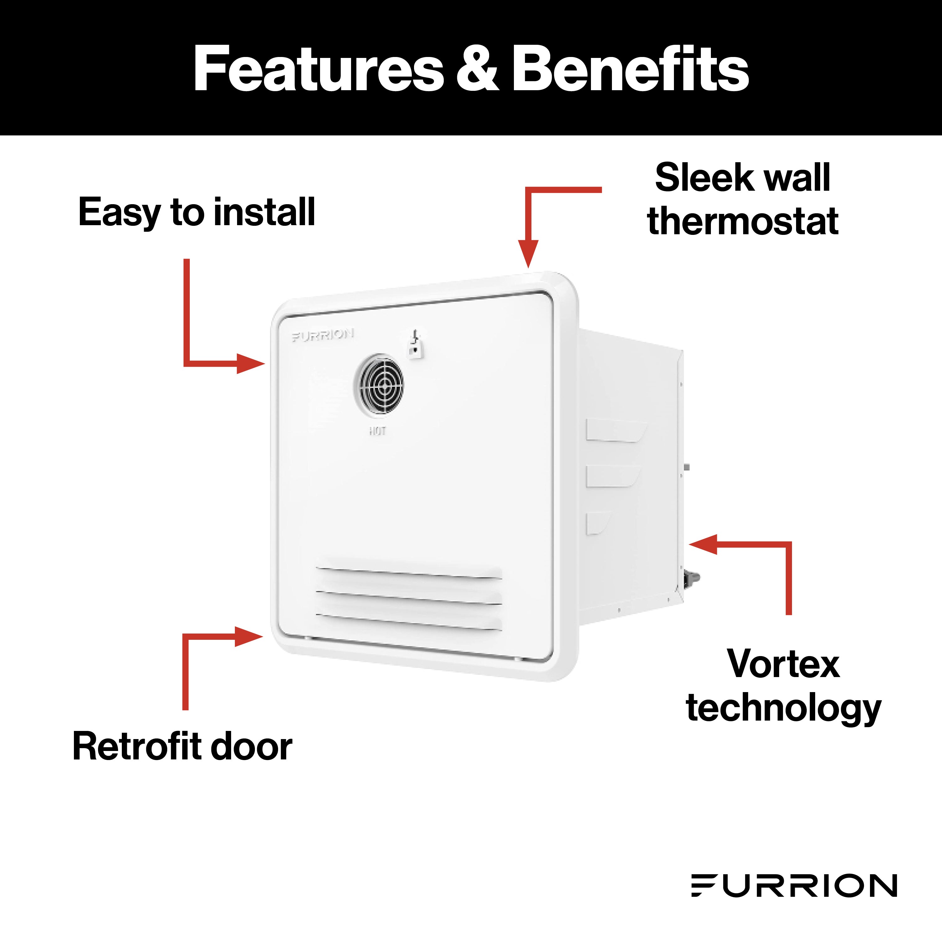 Furrion RV Tankless Gas Water Heater with Door - 2.4 GPM