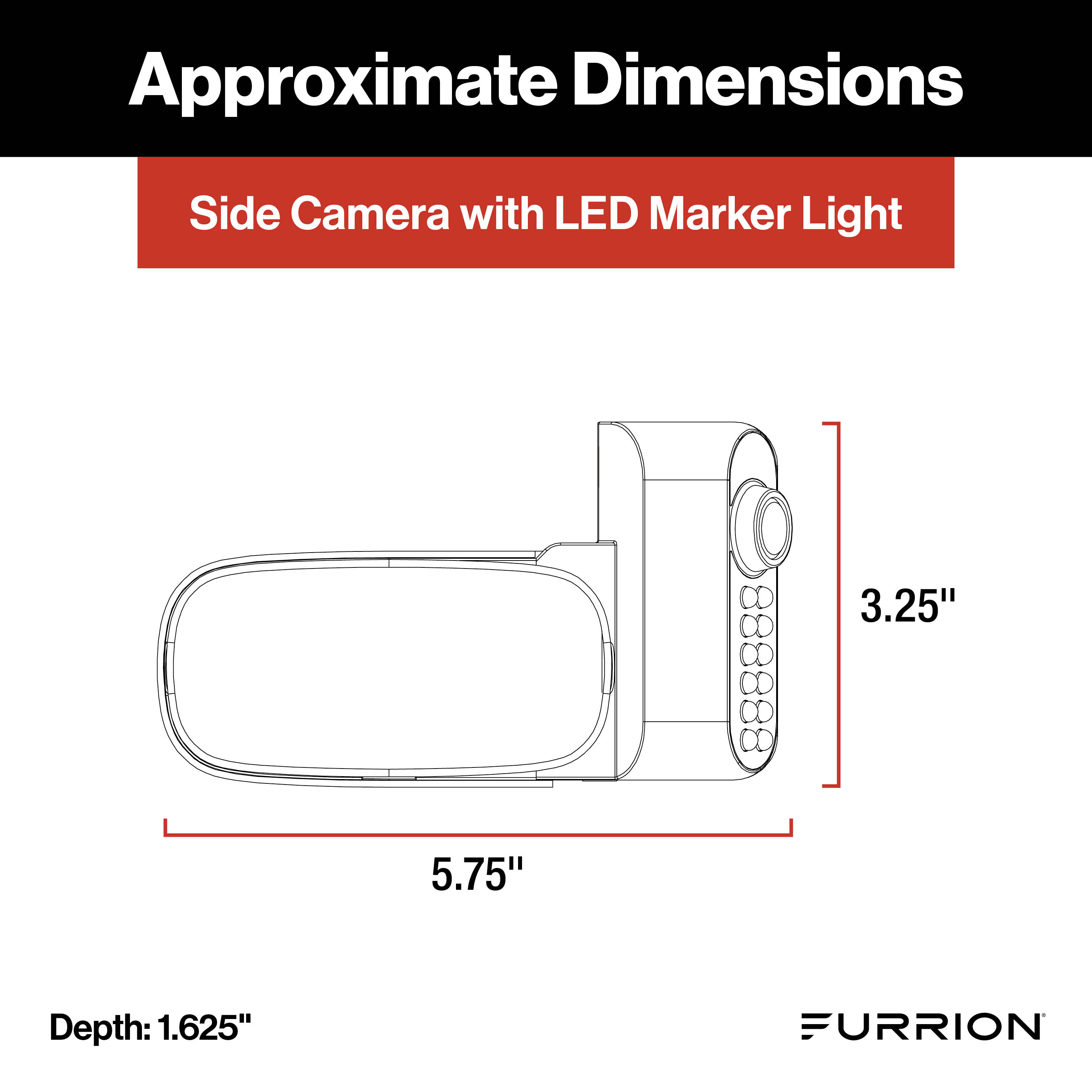 Furrion Vision S®+ RV Observation System - 7" Monitor, Side Cameras with LED Marker Lights, Sharkfin Camera, Rear Camera with LED Marker Light #FOS7HTAPM
