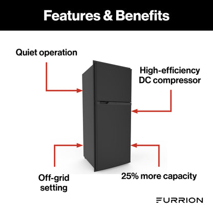 Furrion Arctic® 12V RV Refrigerator - 10 cu. Ft, Framed Black