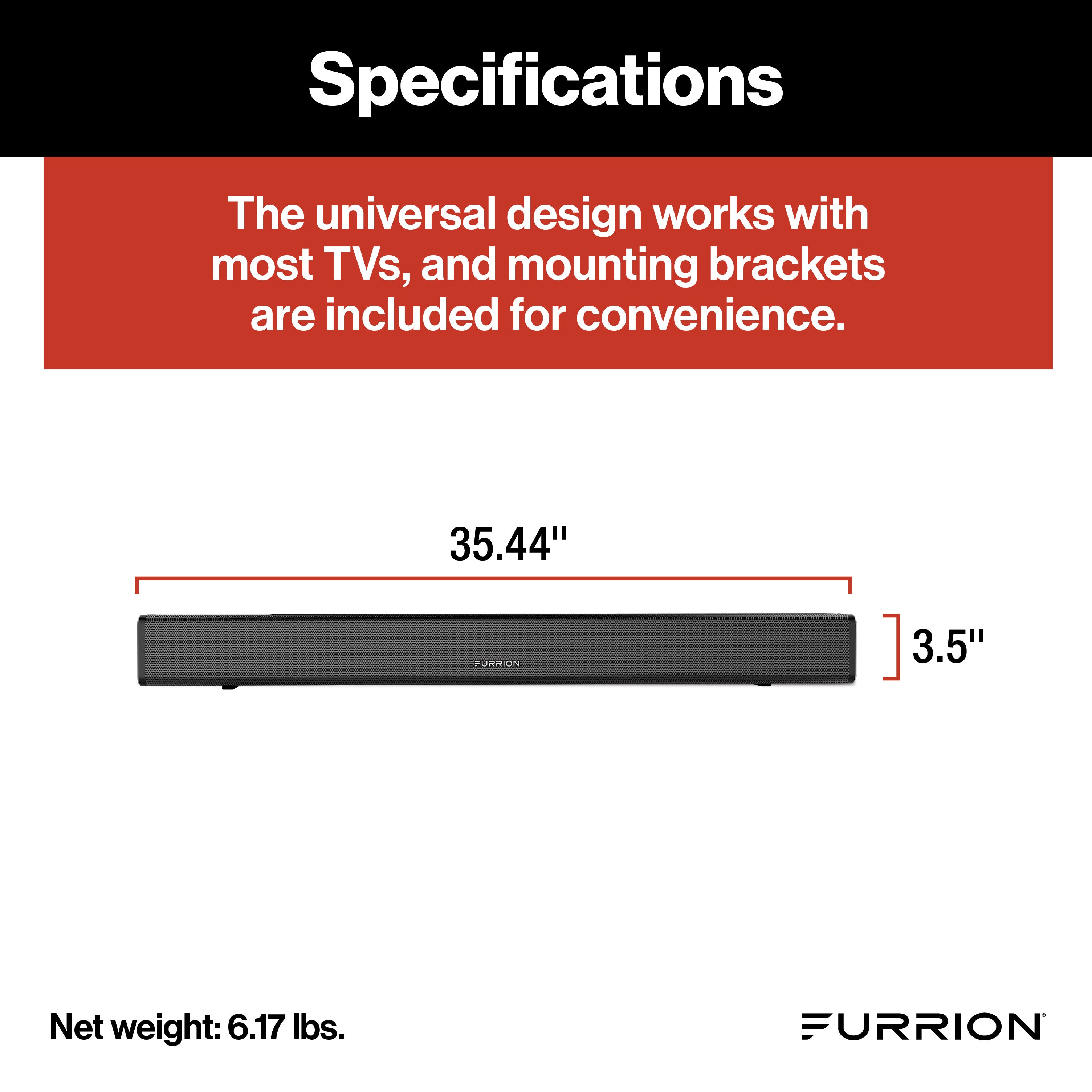Furrion Aurora® 2.1 Outdoor Soundbar Speaker with Built-In Subwoofer #FSBNN30MST