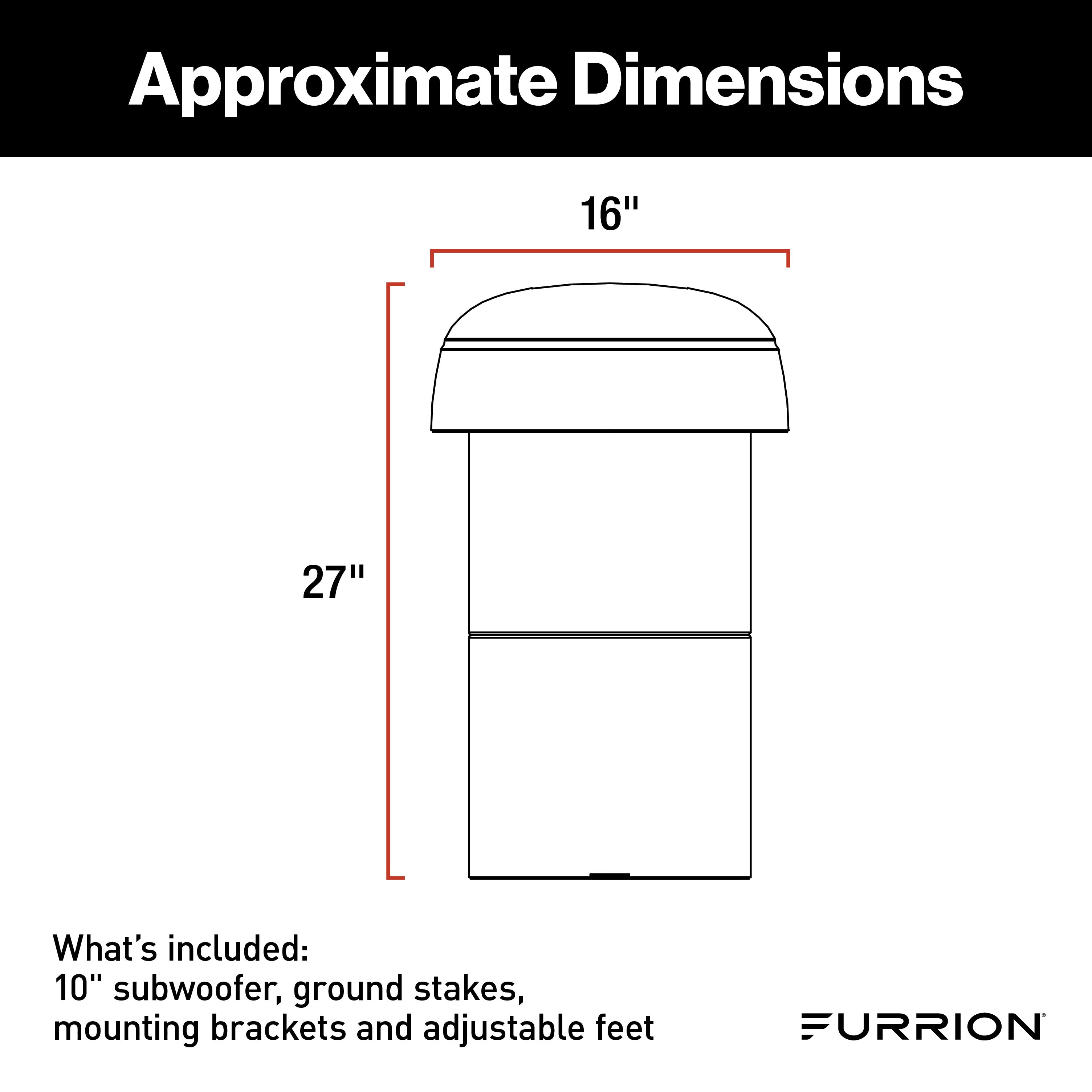 Furrion Aurora® 10" Multi-Mount DVC Subwoofer - Veranda Series