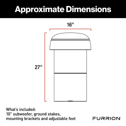 Furrion Aurora® 10" Multi-Mount DVC Subwoofer - Veranda Series