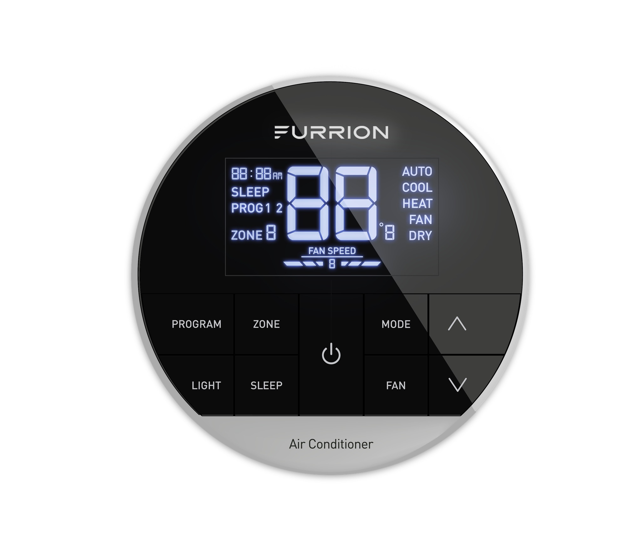 Furrion Chill® Multi-Zone RV Wall Thermostat - 3 Fan Speeds, Black (R410A Refrigerant Compatible) #FACW12ESZA-BL