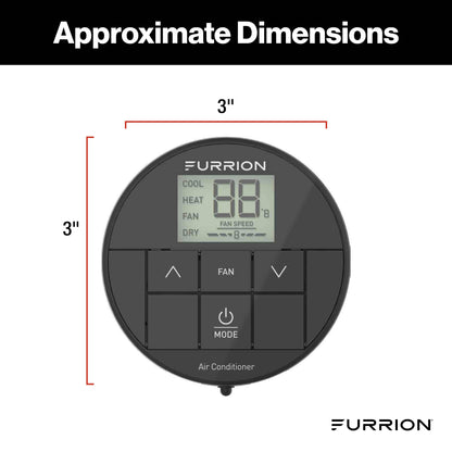 Furrion Chill® Single-Zone Basic Backlit LED Wall Thermostat - Black, 2 Fan Speeds (R32) #FACW10ESSA2-BL-AM