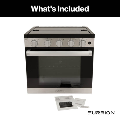 Furrion 3-Burner Gas RV Range with Flame Sense (FFD) - 21", Glass Cover 21-3-BURNER-ALL-GLASS-RANGE-FFD