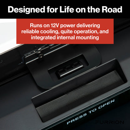 Furrion Built-In RV Refrigerator - 12V, 12 cu. ft., French Doors, Bottom Drawer Freezer, Black Glass Finish #FCR12DCGFA-BG 2024016838