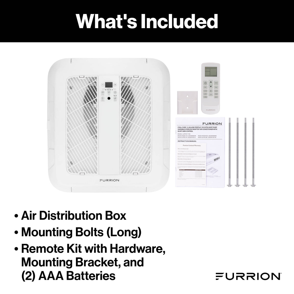 Furrion Chill® Cube Variable Speed Air Distribution Box with Remote for 13.5K & 15K (Excludes 15K Power Saver Unit) - White #FACT11QV3-PS-AM 2025066668