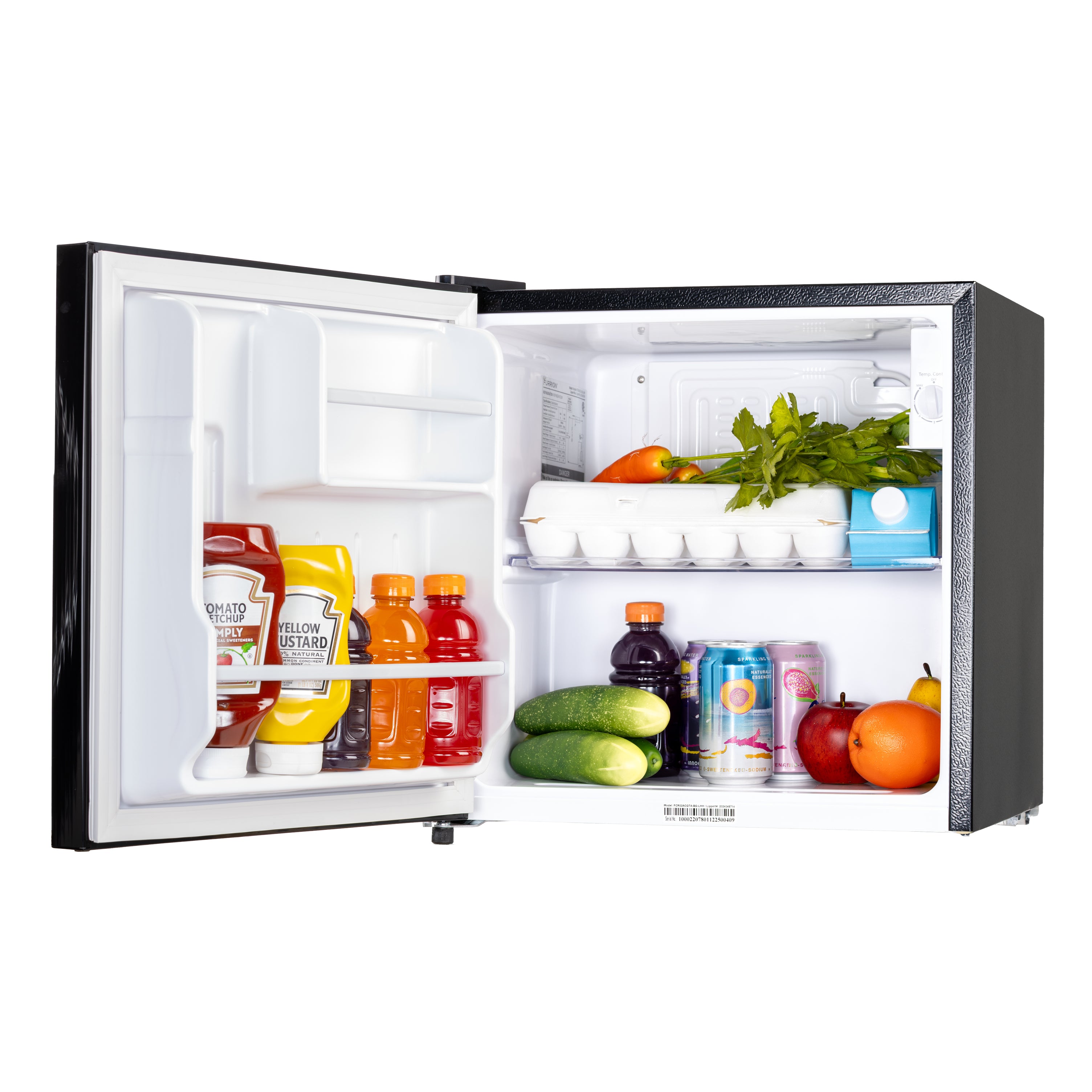 Furrion RV Refrigerator - 110V, 1.6 cu. ft., Black Glass Finish 1-6-CUFT-110V-REFRIGERATOR-NO-FREEZER