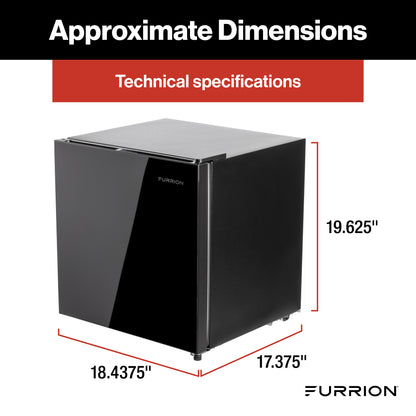 Furrion RV Refrigerator - 12V, 1.6 cu. ft., Black Glass Finish 1-6-CUFT-12V-REFRIGERATOR-NO-FREEZER