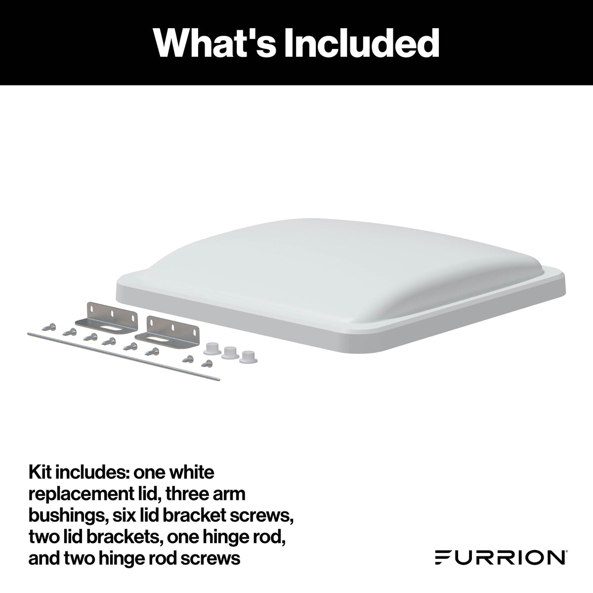 Furrion RV Roof Vent Fan Replacement Lid Kit - 16-5/16" x 4" x 16-3/8" White #C-FVF14D90A-PS-009 2023054272