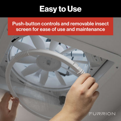 Furrion RV Roof Vent Fan with Lid Install Kit - 14" White #FVF14D90R6A-PS-AM 2023042193