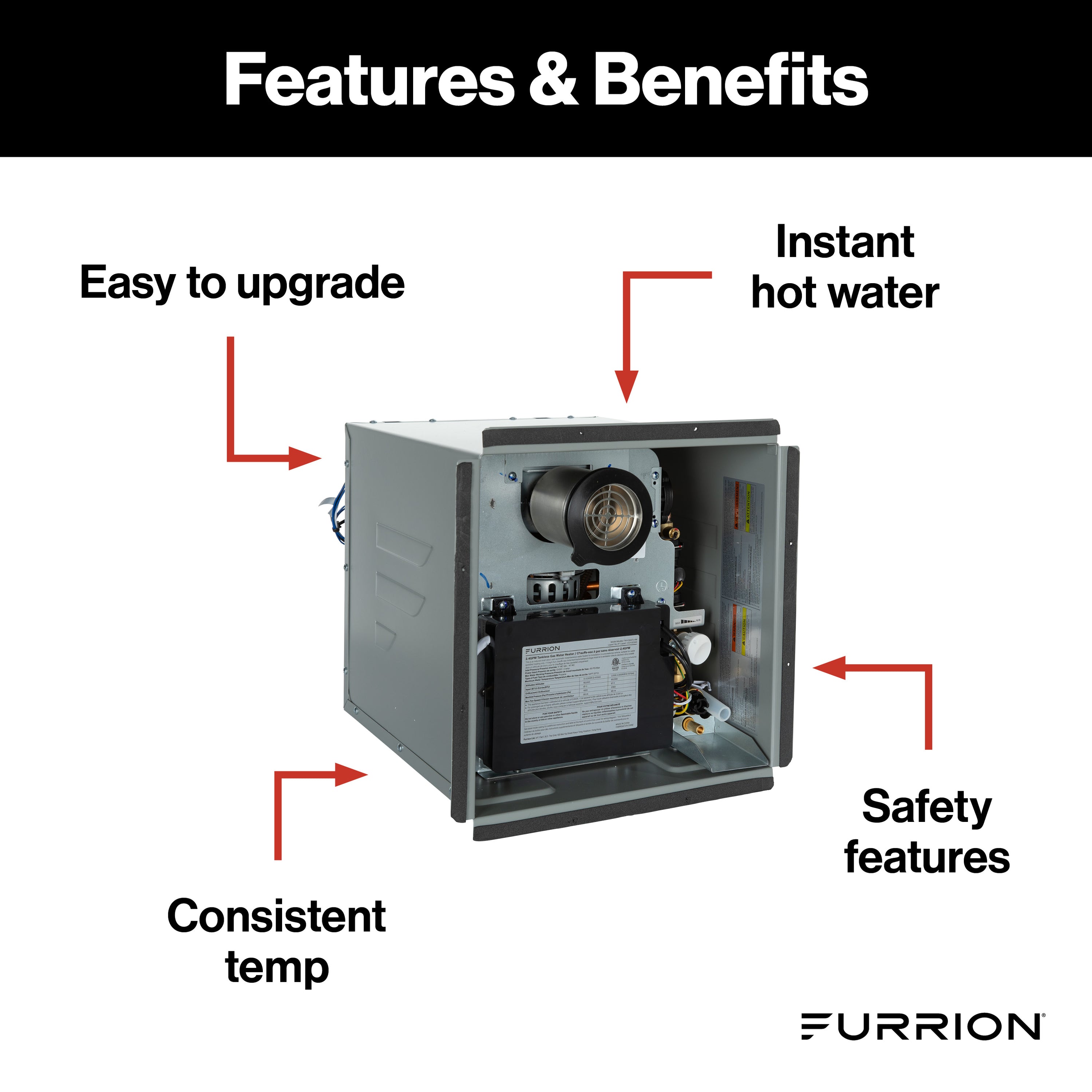 Furrion Tankless Gas Water Heater with Antifreeze Protection- 2.4GPM ...