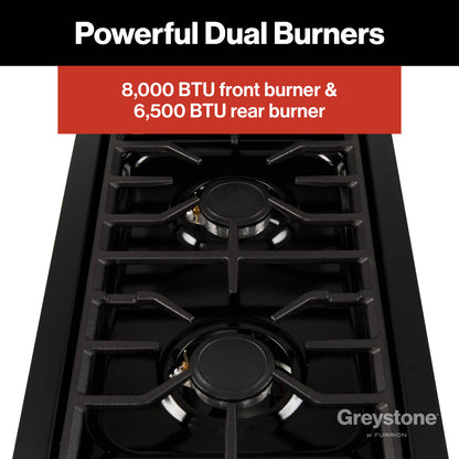 Greystone® by Furrion 2-Burner Gas RV Cooktop with Flame Sense (FFD) - 12", Glass Cover #GGH12D2MA1B-BL  2023045680