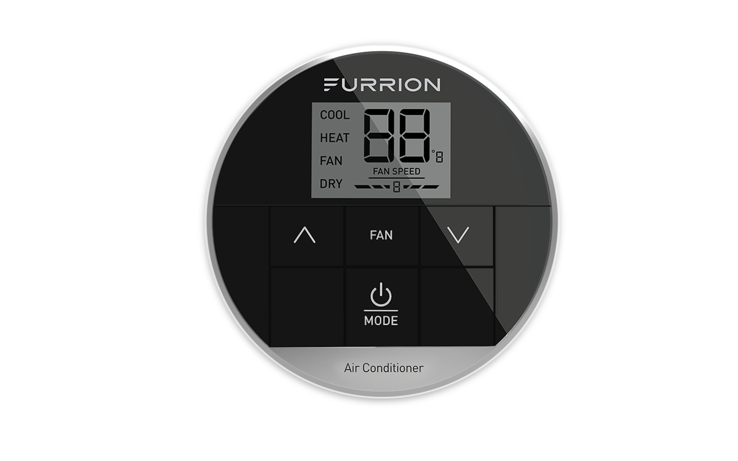 Furrion Chill® Multi-Zone RV Wall Thermostat - 3 Fan Speeds, Black (R410A Refrigerant Compatible) #FACW12ESZA-BL