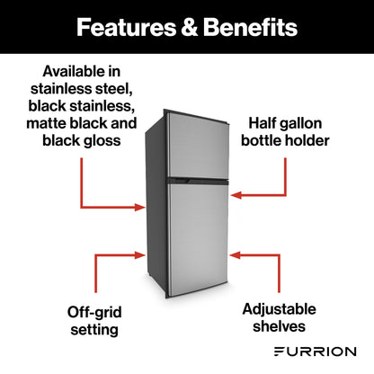 Furrion Arctic® 12V RV Refrigerator - 10 cu. Ft, Framed Black