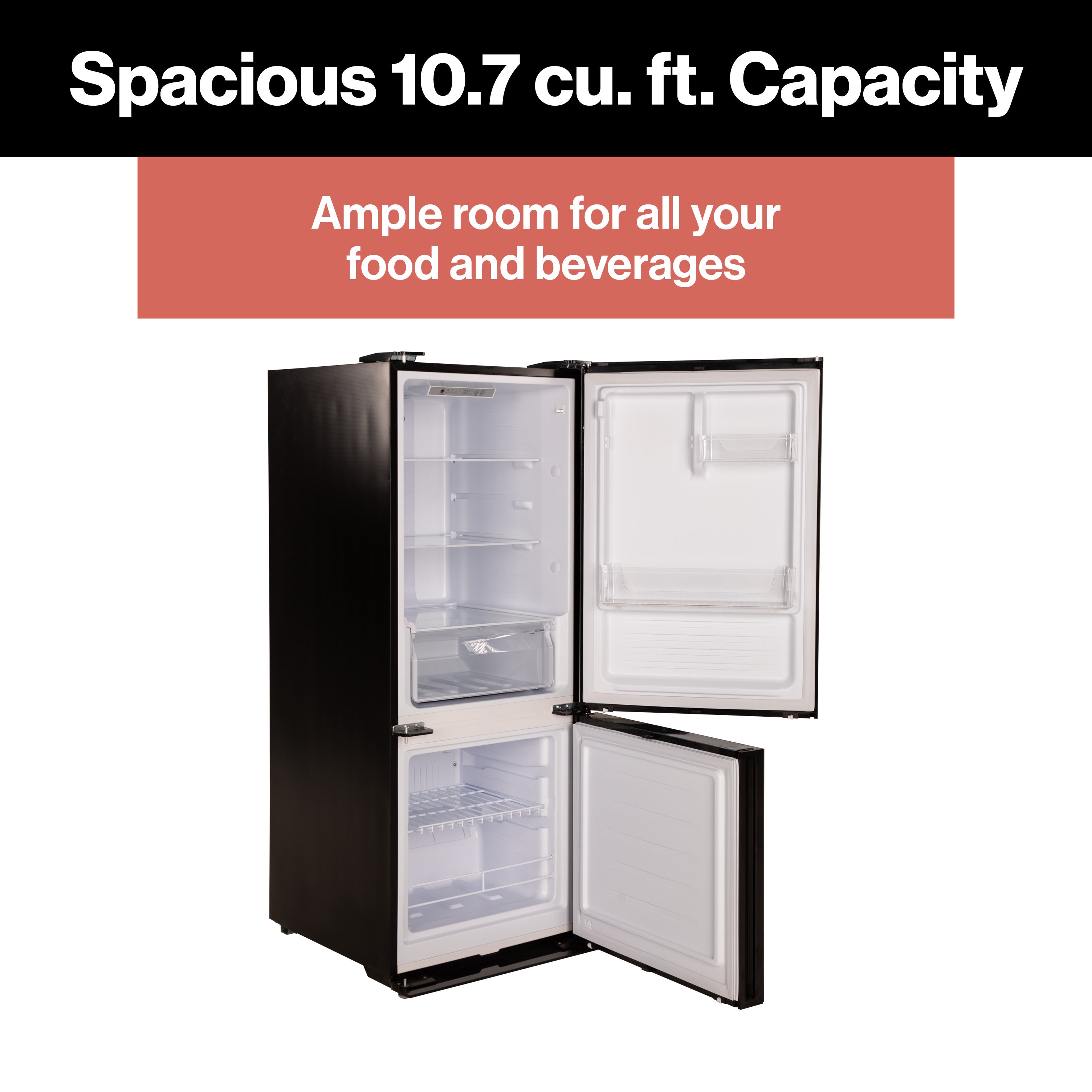 Furrion RV Refrigerator - 12V, 10.7 cu. ft., Dual Swing Doors, Bottom Door Freezer