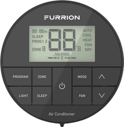 Furrion Chill® Multi-Zone RV Wall Thermostat - 3 Fan Speeds, Black (R410A Refrigerant Compatible) #FACW12ESZA-BL
