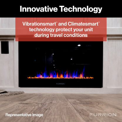 Furrion Built-In Electric RV Fireplace - Wood Platform