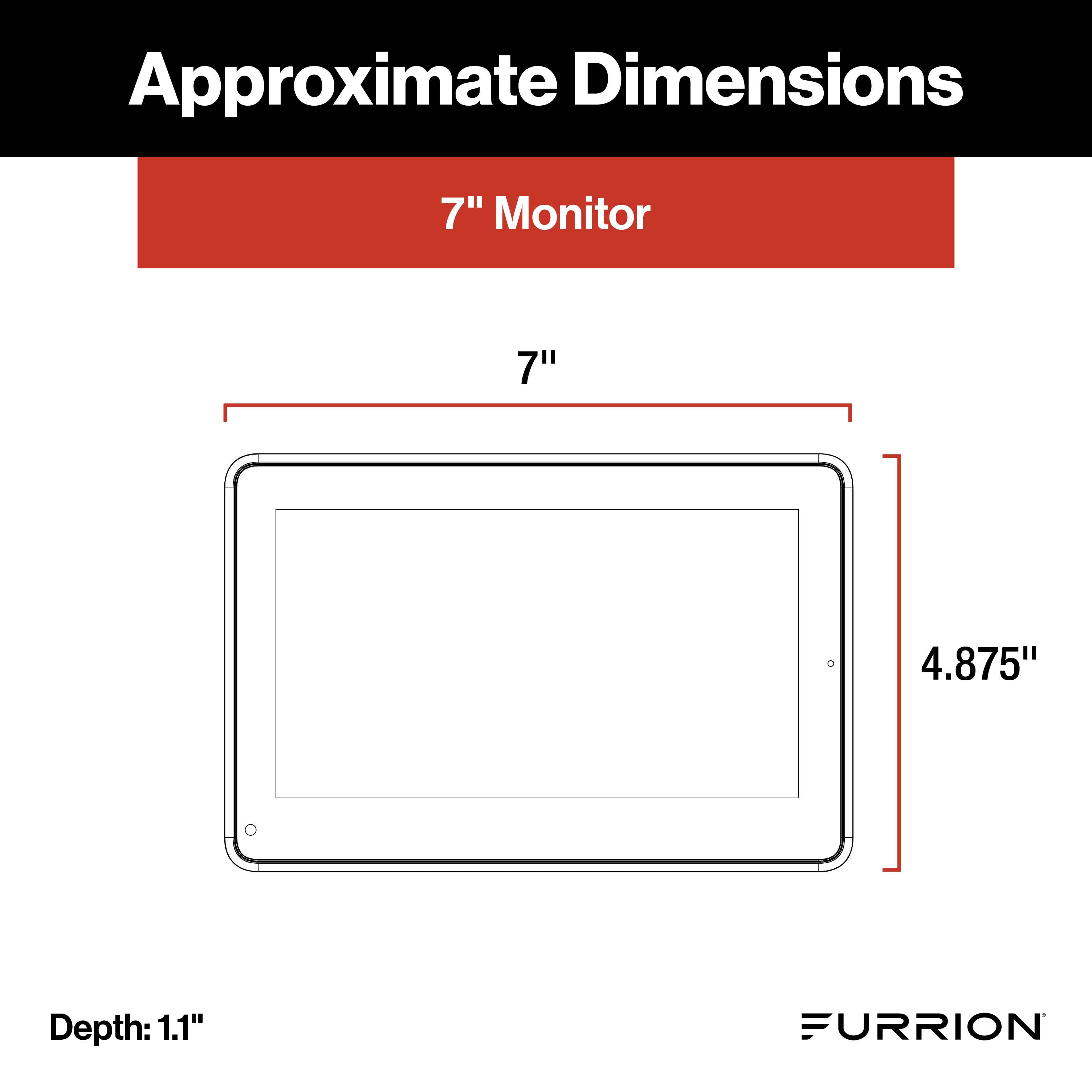 Furrion Vision S®+ RV Observation System - 7" Monitor, Side Cameras with LED Marker Lights, Sharkfin Camera, Rear Camera with LED Marker Light #FOS7HTAPM