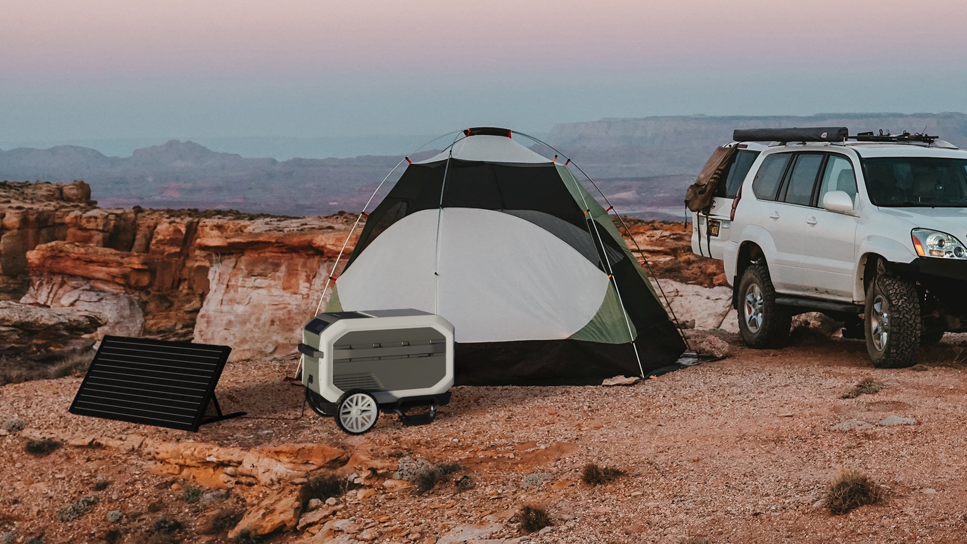 Furrion eRove™ Off-Grid Camping Pack Package includes eRove cooler