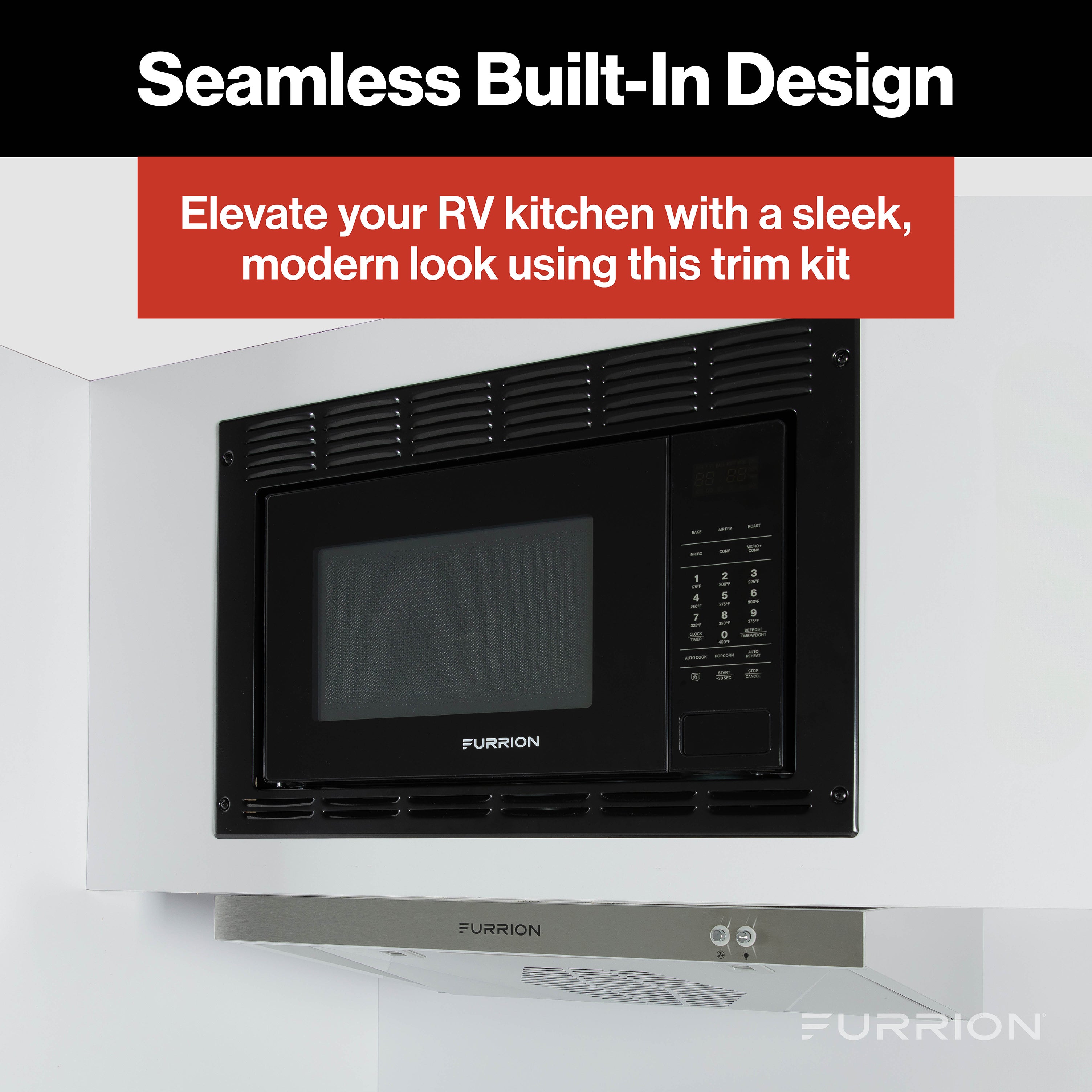 Furrion Trim Kit for 0.9 cu. ft. Built-In Convection Microwave Oven with Air Fryer #FMAML09-BL-TK