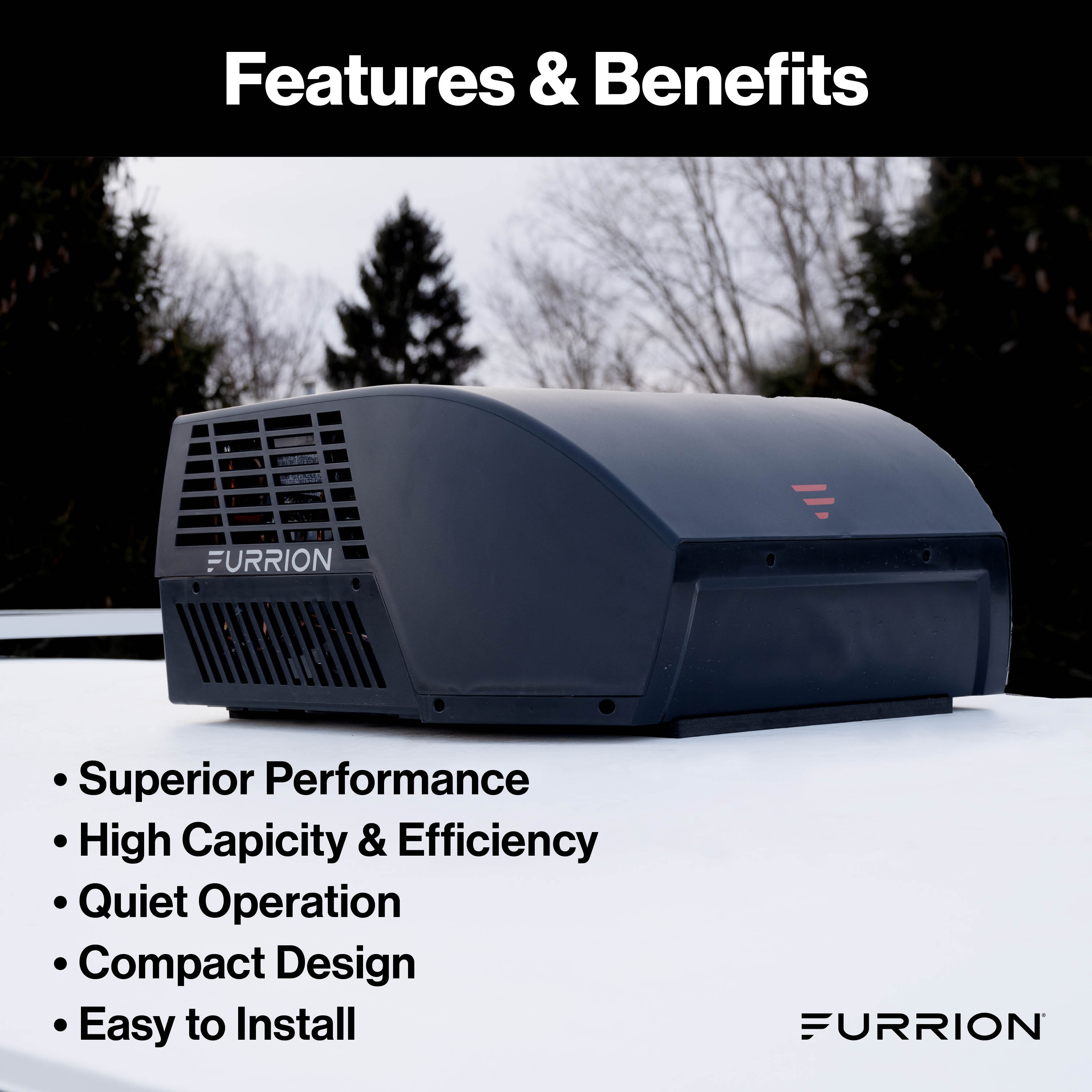 Furrion Chill® Cube Variable Speed RV Rooftop Air Conditioner (R32) - 18K BTU, Ducted