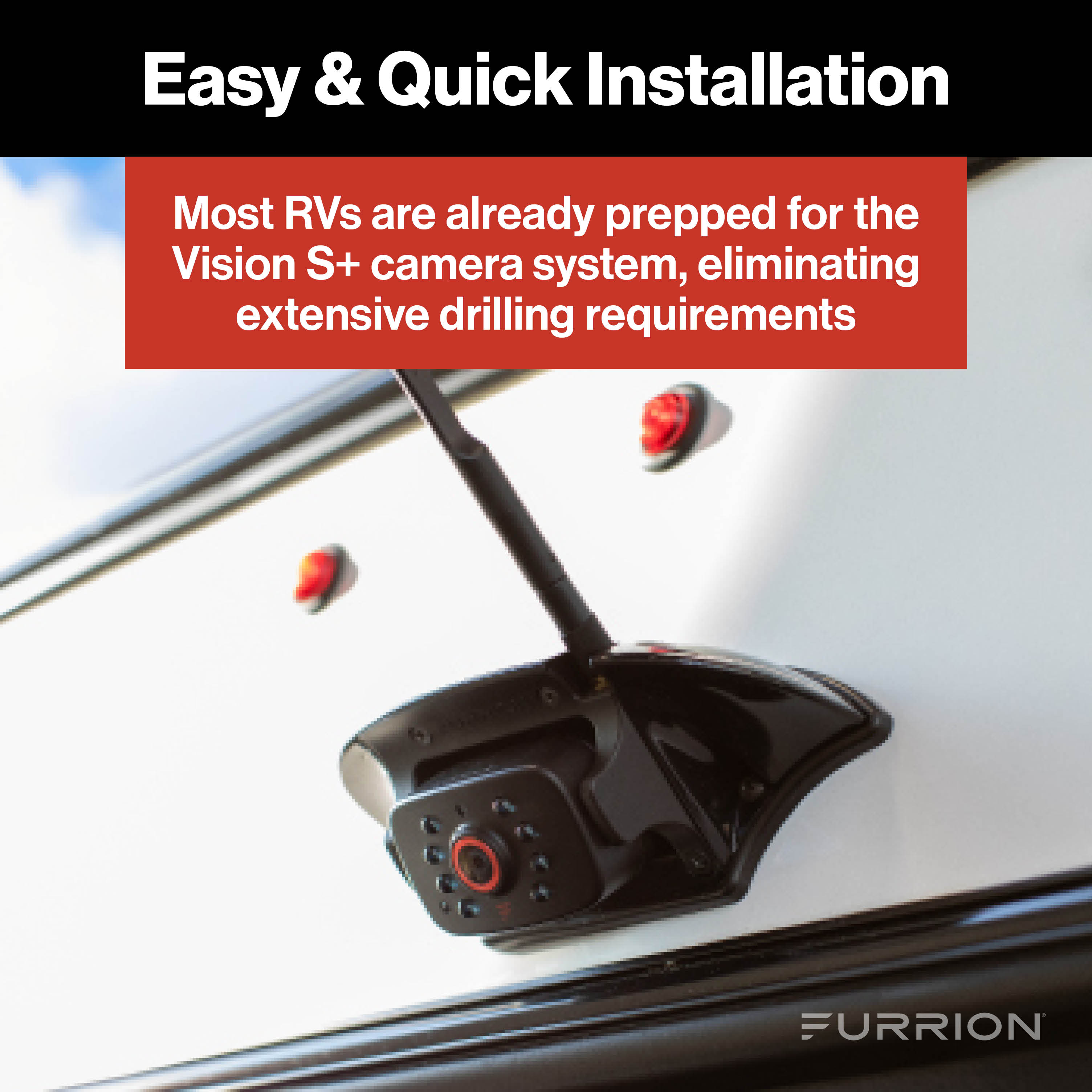 Furrion Vision S®+ RV Observation System - 7" Monitor, Sharkfin Camera #FOS7HTASF