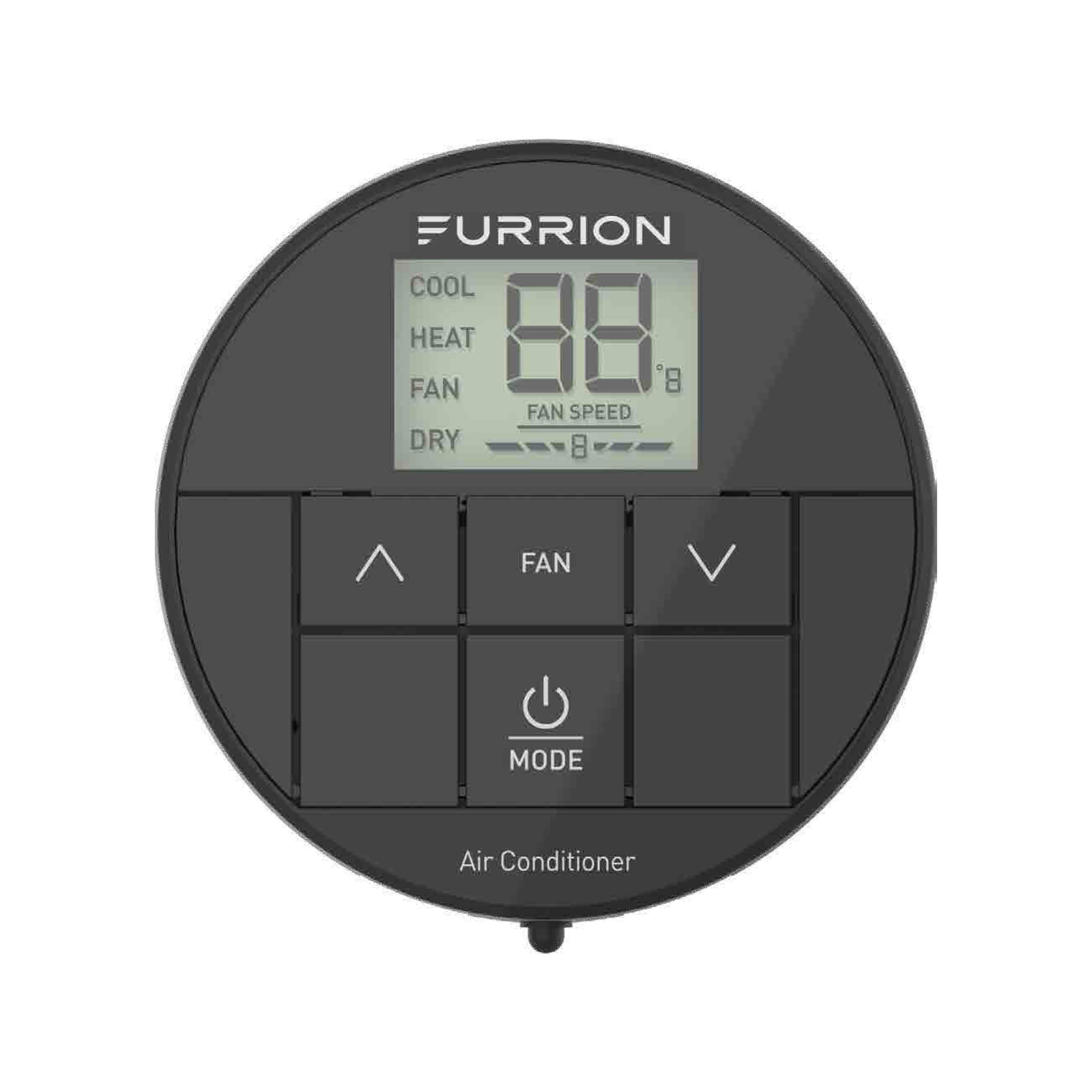 Furrion Chill® Single-Zone Basic Backlit LED Wall Thermostat - Black, 2 Fan Speeds (R32) #FACW10ESSA2-BL-AM