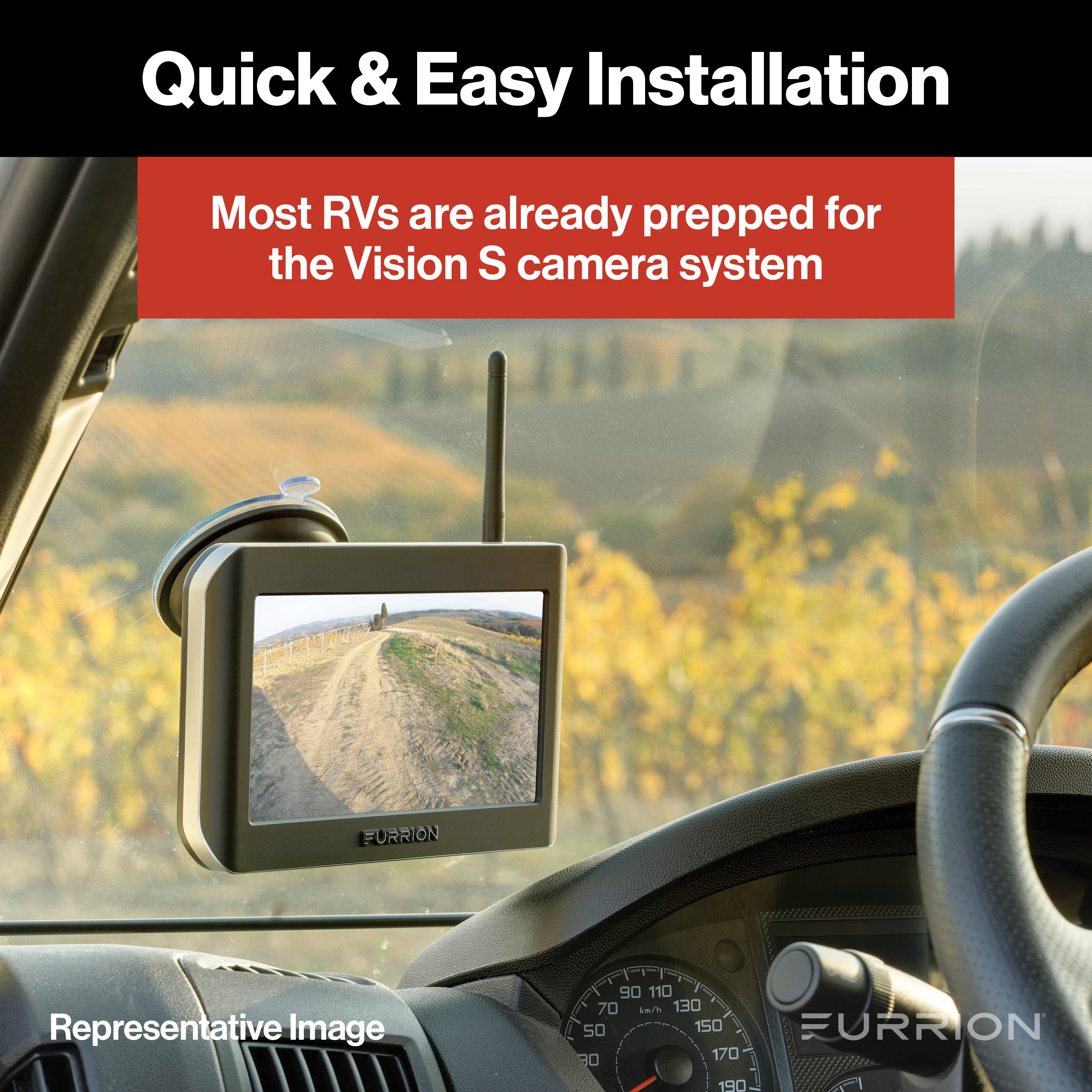 Furrion Vision S® RV Backup Camera System with 5" Monitor - Rear Camera & LED Marker Light #FOS05TASM