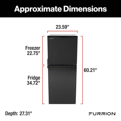 Everchill® by Furrion RV Refrigerator - 12V, 10.7 cu. ft., Right Hinge, Black Glass #107785