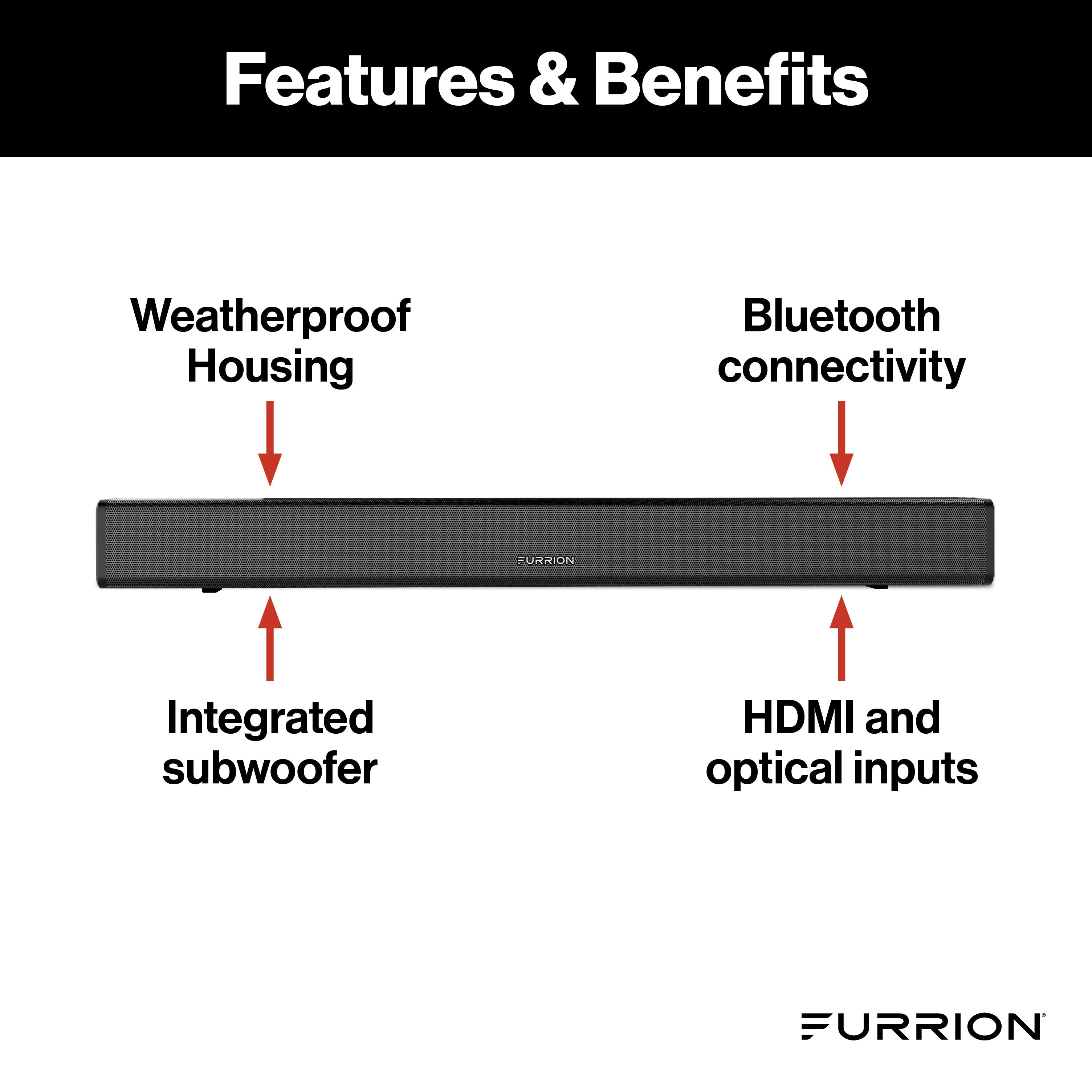 Furrion Aurora® 2.1 Outdoor Soundbar Speaker with Built-In Subwoofer #FSBNN30MST
