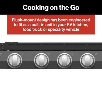 Furrion 3-Burner Gas RV Cooktop with Glass Cover - 20"