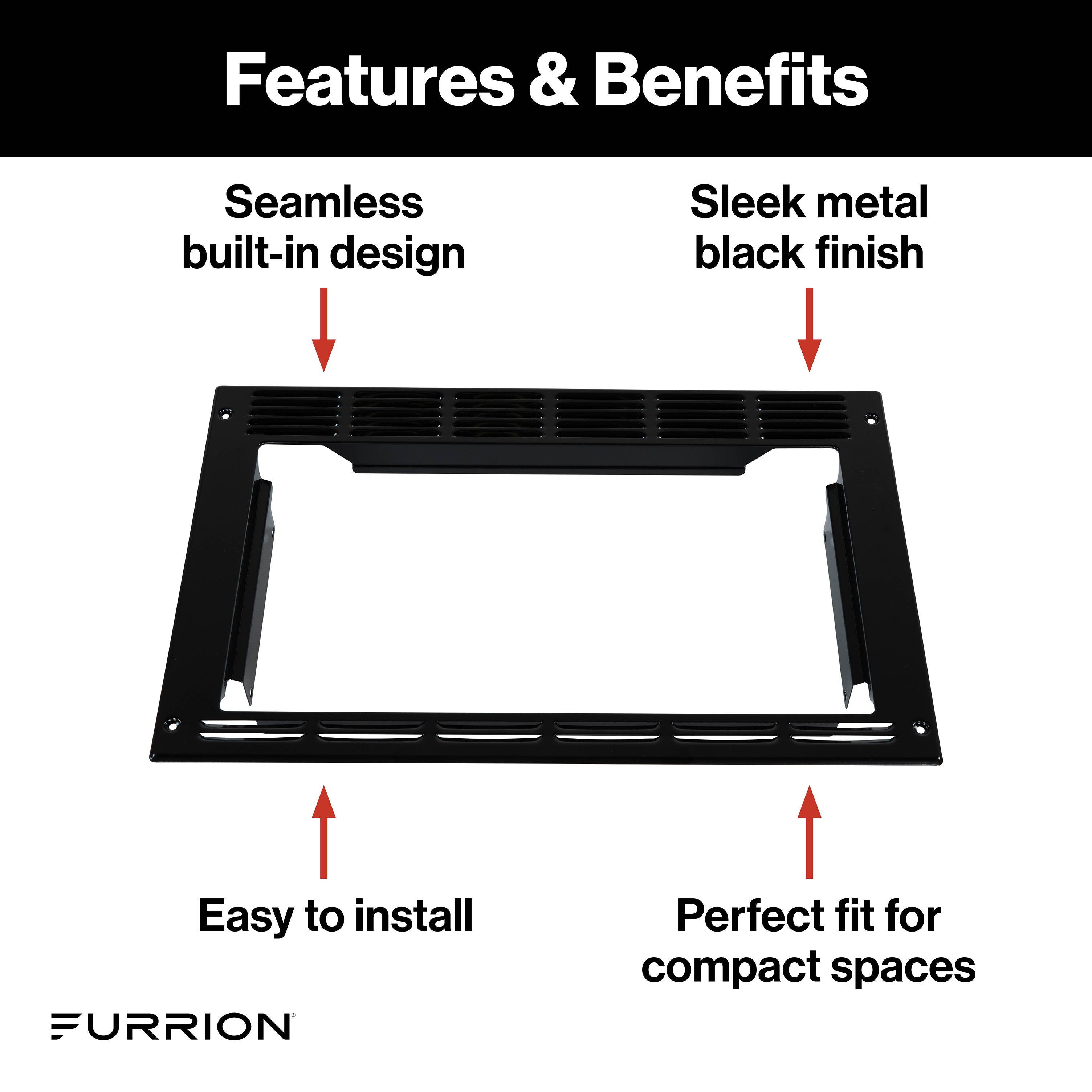 Furrion Trim Kit for 0.9 cu. ft. Built-In Convection Microwave Oven with Air Fryer #FMAML09-BL-TK