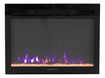 Greystone® 3-Color Crystal LED Wall Mount Fireplace - 26" with Remote #F2653BCFW