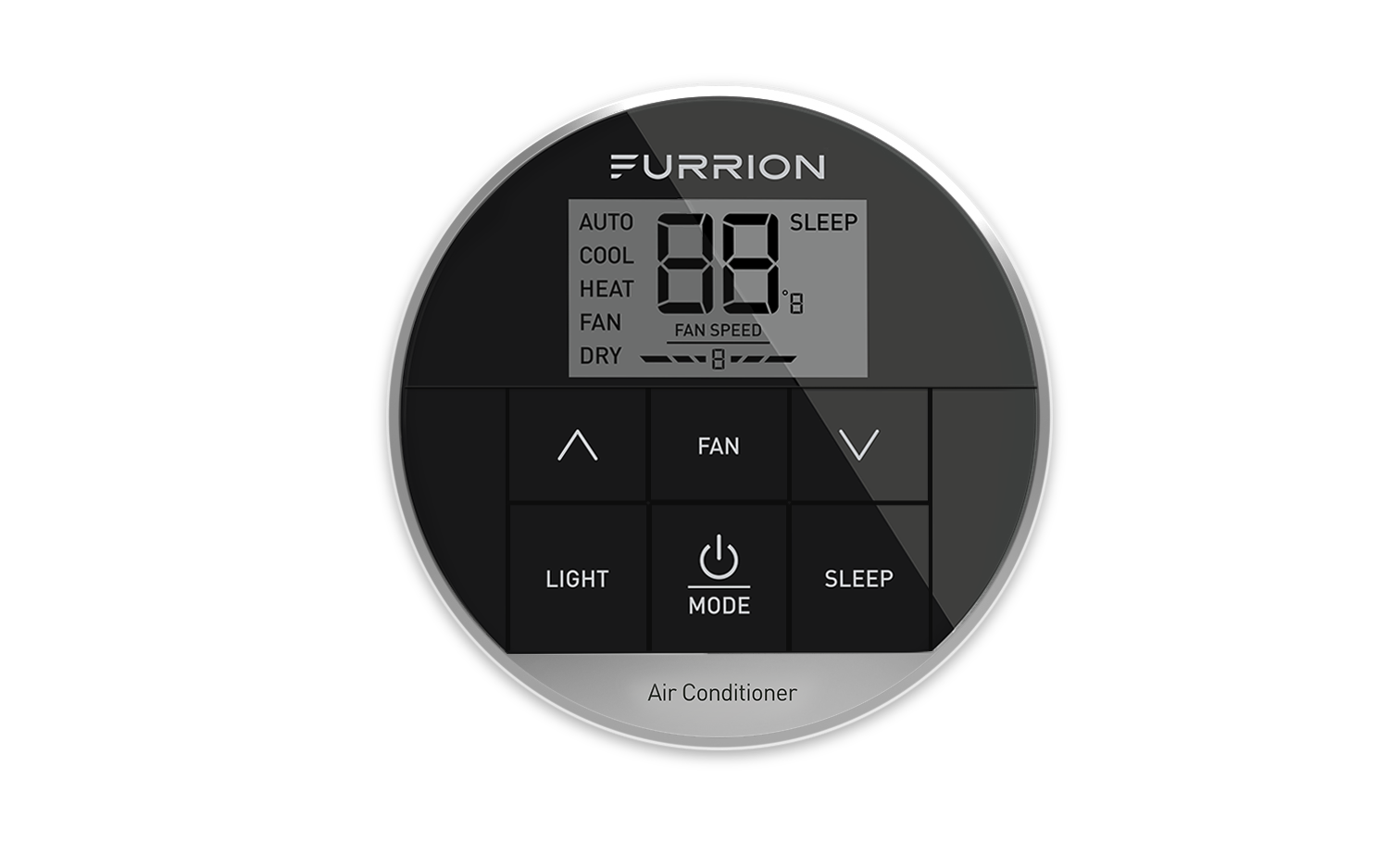 Furrion Chill® Multi-Zone RV Wall Thermostat - 3 Fan Speeds, Black (R410A Refrigerant Compatible) #FACW12ESZA-BL