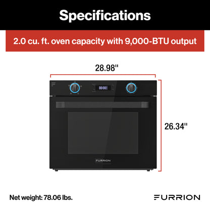 Furrion Chef Collection® Built-in Gas RV Oven - 21" Black #FG21MA1EA-BG