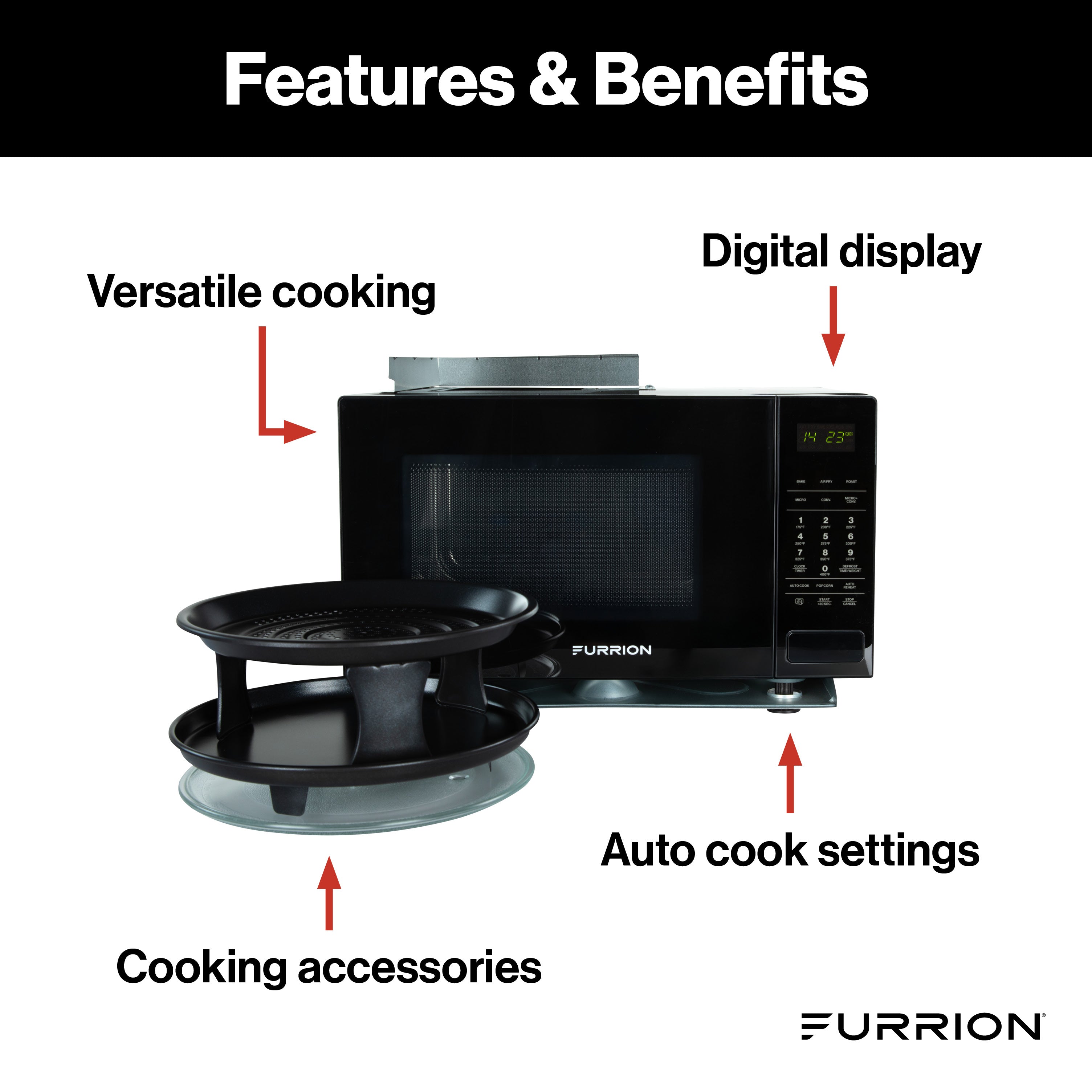 Furrion 0.9 cu. ft. Built-In Convection Microwave Oven with Air Fryer #FMAM09AC-BL