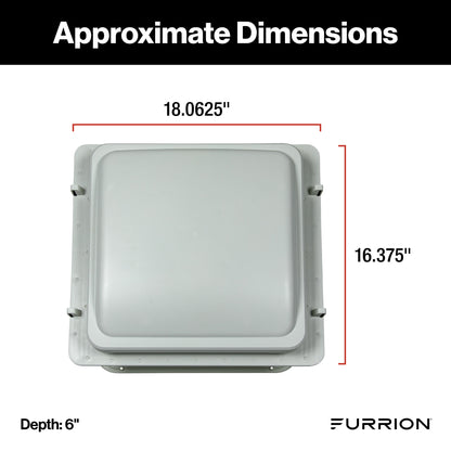 Furrion RV Roof Vent Fan with Lid Install Kit - 14" White #FVF14D90R6A-PS-AM